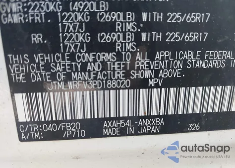 2023 Toyota Rav4 Le from USA, damaged, VIN JTMLWRFV3PD188020